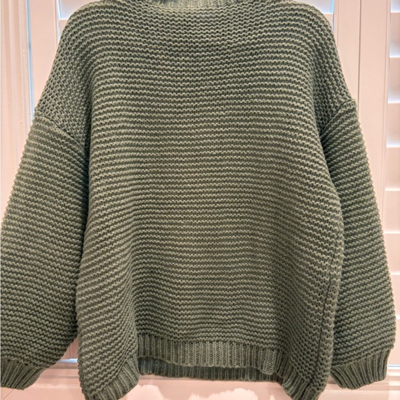 SHEIN Sage Green Cowl Neck Chunky Sweater - Picture 5 of 5